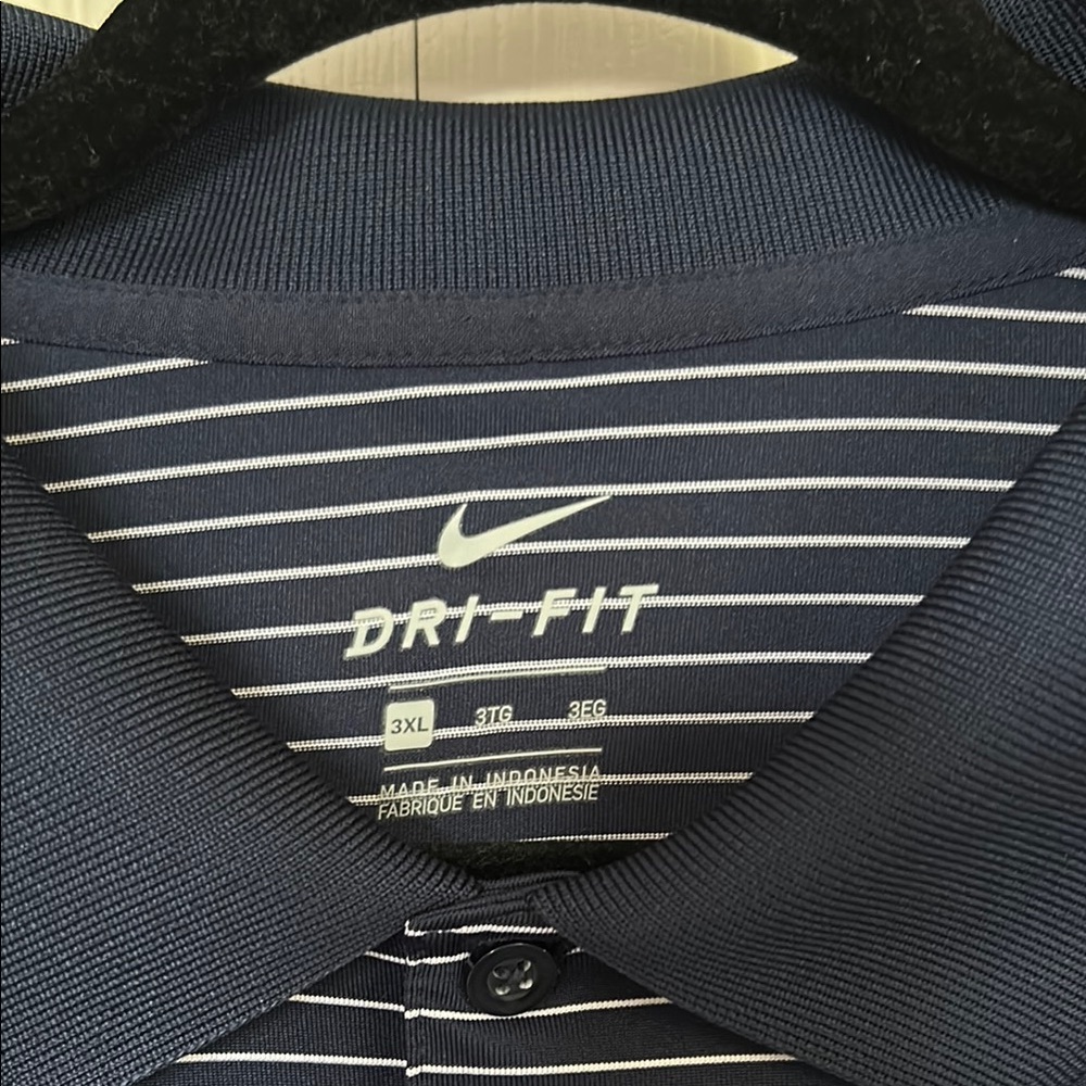 Nike Men's Pitt Blue and White Striped Polo Shirt - Picture 4 of 5